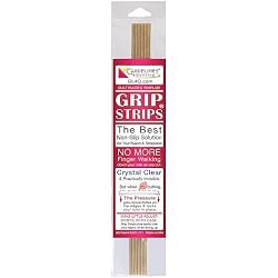 Guidelines4quilting Grip Strips - Non Slip Solution for Your Quilting Rulers and Templates - Crystal Clear, Peel and Stick Strips, 6 per Package. Repositionable and Leaves No Residue. Made in USA