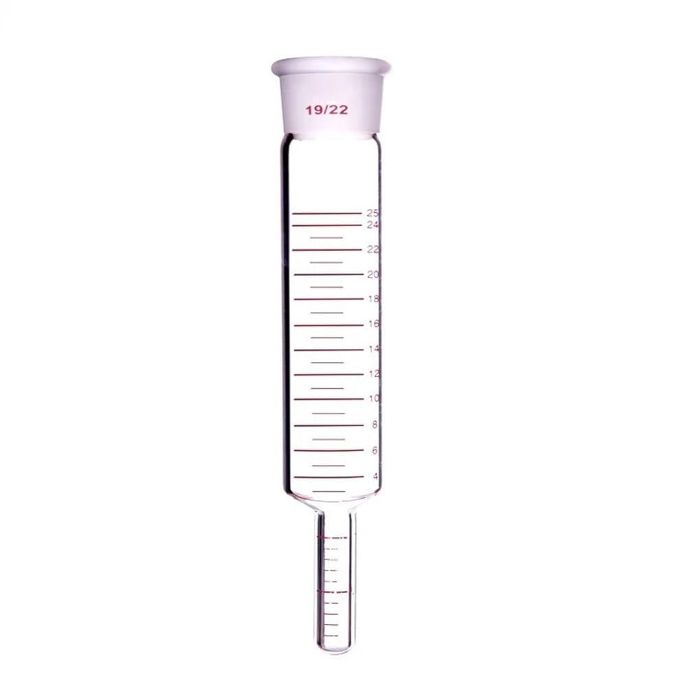 Cristalería de Laboratorio Tubo de concentración graduado de 4 ml/10 ml/25 ml, junta 19/22, vidrio borosilicato C29.(25mL-C291925)
