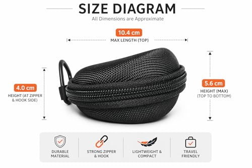 Image of Armor-Shell Watch Travel Case - Crush-Resistant Single Watch Box with Scratch-Guard Zipper & Carabiner | Shockproof Portable Organizer for Luxury, Mechanical & Smartwatches Up to 54mm