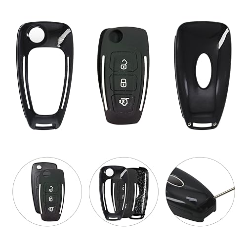 Funda para llave Ford de alta resistencia con acabado ABS y silicona negra 3