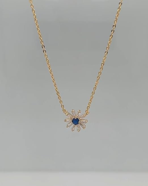 Amazon.com: OZEL – Y Chain Daisy Pendant Necklace for women – 14k