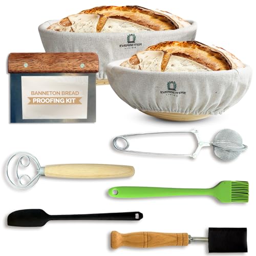 Banneton-Proofing-Basket-Set--Sourdough-Kit-with-Round-Oval-Rattan-Baskets-Cloth-Covers-Dough-Whisk-Metal-Scraper-Flour-Sifter-Bread-Lame-Brush-Essential-Bread-Baking-Supplies