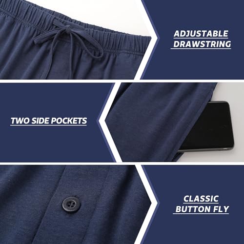 BAMBOO COOL Mens Pajama Set Bamboo Viscose Cotton Soft Lightweight Loungewear Sleepwear Long Sleeve and Pants with Pockets4
