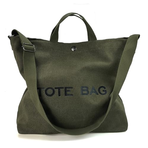 Image of Women Canvas Tote Bag Travel Shoulder Bag Large Capacity Crossbody Top Handle Fashion Handbags