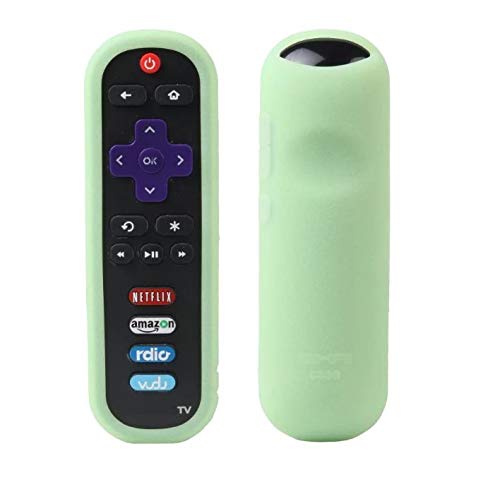 TCL Roku RC280 Remote Case SIKAI Silicone Shockproof Protective Cover for Roku 3600R / TCL Roku RC280 TV Remote [RoHS Tested Material] Skin-Friendly Anti-Lost with Remote Loop (Glow in Dark-Green)