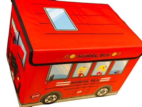 KitchDeco Latest Attractive Bus Design Mini Storage Box For Kids Room Size: 30XCms (Red)-image-27