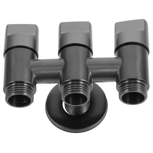 KALLORY Water Control Valve Way Angle Valve for Toilets Bidets Showerheads Stainless Steel Diverter Connector with Inlet Outlets for Efficient Water Distribution