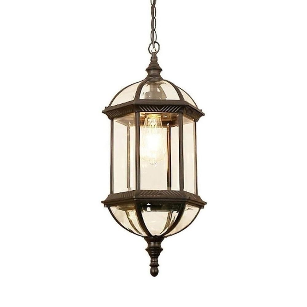 BLOOHK Waterproof Outdoor Hanging Lantern, Antique Metal Cage Pendant Light for Porch, Patio, Gazebo, Vintage Industrial Farmhouse Chandelier, Height Adjustable