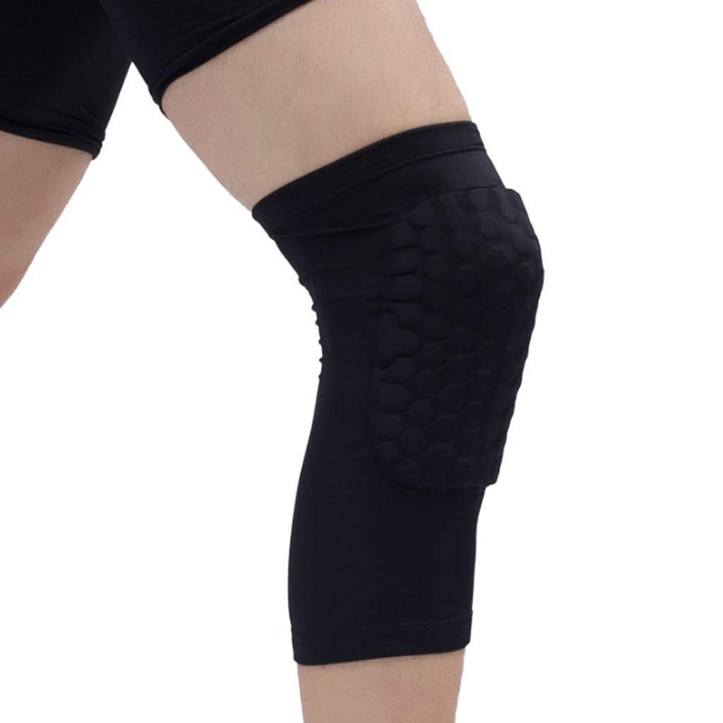 1 Pair Honeycomb Basketball Knee Pads Short Design Compression Leg Sleeves Kneepad Volleyball Protector Brace Support (Size : Large)