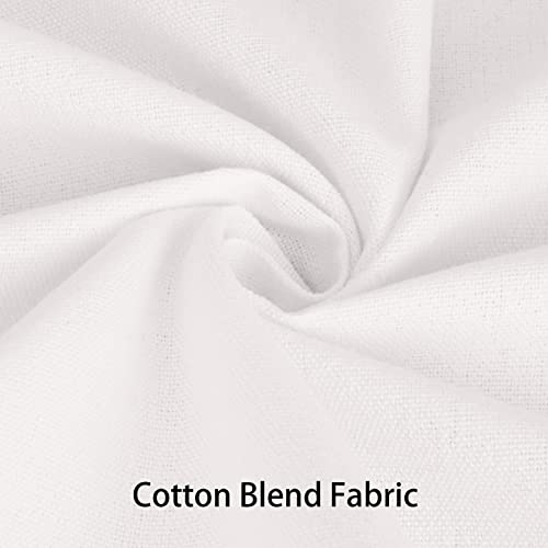 Bleum Cade White Kitchen Valance Curtains Cotton Blend Farmhouse Valances Tab Top Boho Rustic Button Window Valances Light Filtering Small Window Curtain For Cafe Bathroom Bedroom Drapes 52''W X 18''L thumb #7