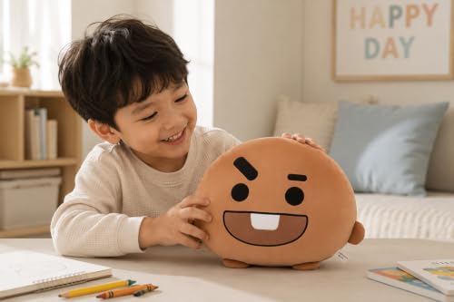Image of MINISO BT21 SHOOKY Head-Shaped Plush Pillow 16 Inch | Soft Character Cushion Toy