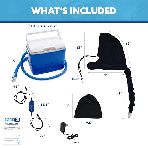 Image of Polar Active Ice 3.0 9QT Cold Therapy Ice Machine Programmable Timer Head Cap Cryotherapy Pain Relief System for Migraines & Headaches