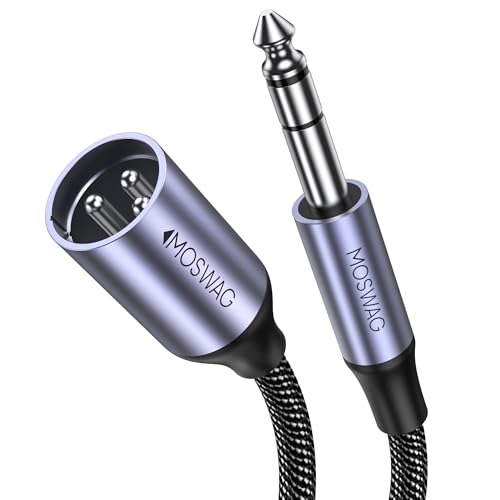 MOSWAG (1M/3.28FT 6.35mm Jack to XLR Cable, Braid Cable of Microphone 6.35mm to xlr for Audio Sound, Microphone, Mixers, Speakers, Audio Interfaces, Headphones