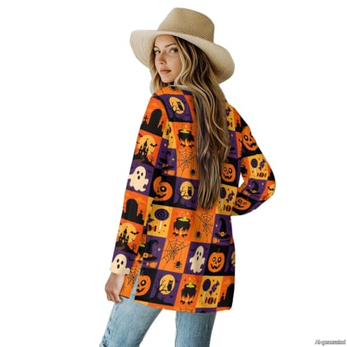 Image of Forchrinse Red Ladybug Cardigan for Women Causal Long Sleeve Open Front Cardigans Sweater Fashion 2024 Fall Coat with Pockets