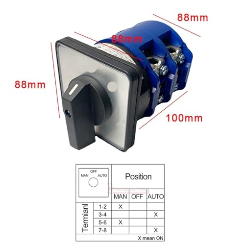 Interrupteur à came rotatif 160A bipolaire double commande alimentation multiposition