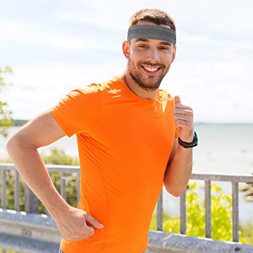 Image of 8 Pieces Sweatbands Non Slip Headbands Stretchy Running Sports Sweatbands Workout Headband Grip Silicone Yoga Hair Band Elastic Exercise Hair Wrap for Women Men