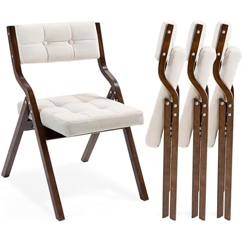 HOMEFUN Folding Chairs with Cushion Cover