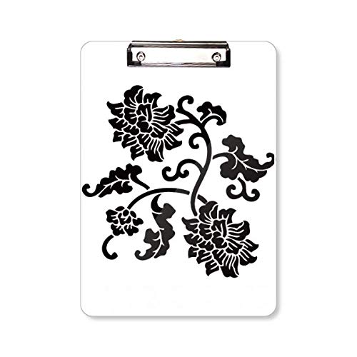 Porte-bloc motif silhouette fleurs noires A4 idéal pour vos réunions