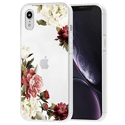 Vavies Funda para iPhone XR Case 2018 Ultra Fina Antigolpes con Diseño Transparente, Carcasa Flexible de TPU Protectora para iPhone XR 6.1 Inch Flores en Flor