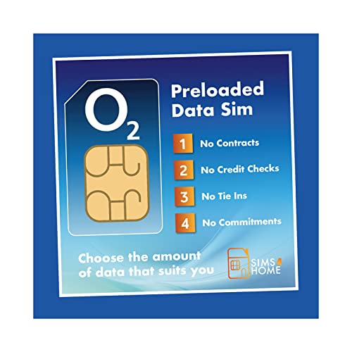 Sims4Travel Prepaid O2 SIM Card Pre-loaded with 25GB of 4G/5G Data for use in 47 Countries Worldwide (Valid for 30 days). No Credit Checks, No Ties, No Personal ID. Easy to Renew