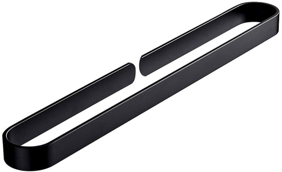 Toallero libre perforado de aluminio grueso negro como accesorios de baño indispensables