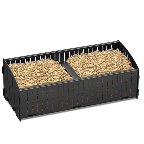 Xtsuen Cesta de pellets para estufa de chimenea, cesta para quemador de pellets, 48 x 20 x 17 cm, 5 kg, en estufa de leña o en chimenea abierta, cesta de pellets