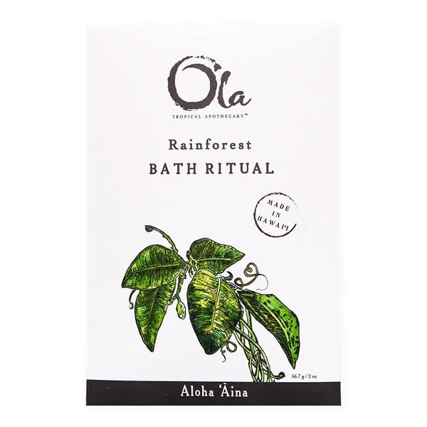 Ola Tropical Apothecary Rainforest - Rituales de baño de sal marina hawaiana perfumada - 2 onzas