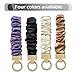 Dogary Stretchy Keychain Wristlet for Car Keys, Stylish & Functional Scrunchie Bracelet with D-ring for Women & Men (Black)