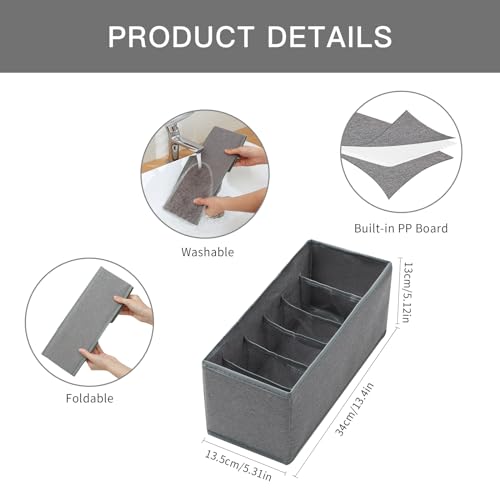 Qozary TIO03GR3S Belt Organizer, 3 Pack Fabric Drawer Organizer thumb #3