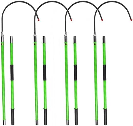 High Voltage Insulated Rescue Hooks Set, 1-4 Pcs, 3.3ft to 10ft, Detachable Emergency Electrocution Safety Tools for Electrical Splicing, Life-Saving Rods (10kV)