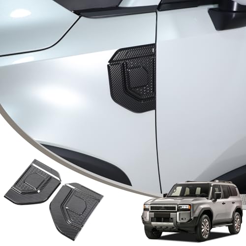 METYOUCAR トヨタ ランドクルーザー250 ランクル250 専用 フェンダーパネル フロントフェンダーカバー フェンダーモールディング ABS素材 貼付タイプ 取付簡単 外装パーツ カスタム アクセサリー カー用品 2点セット(カーボン調)