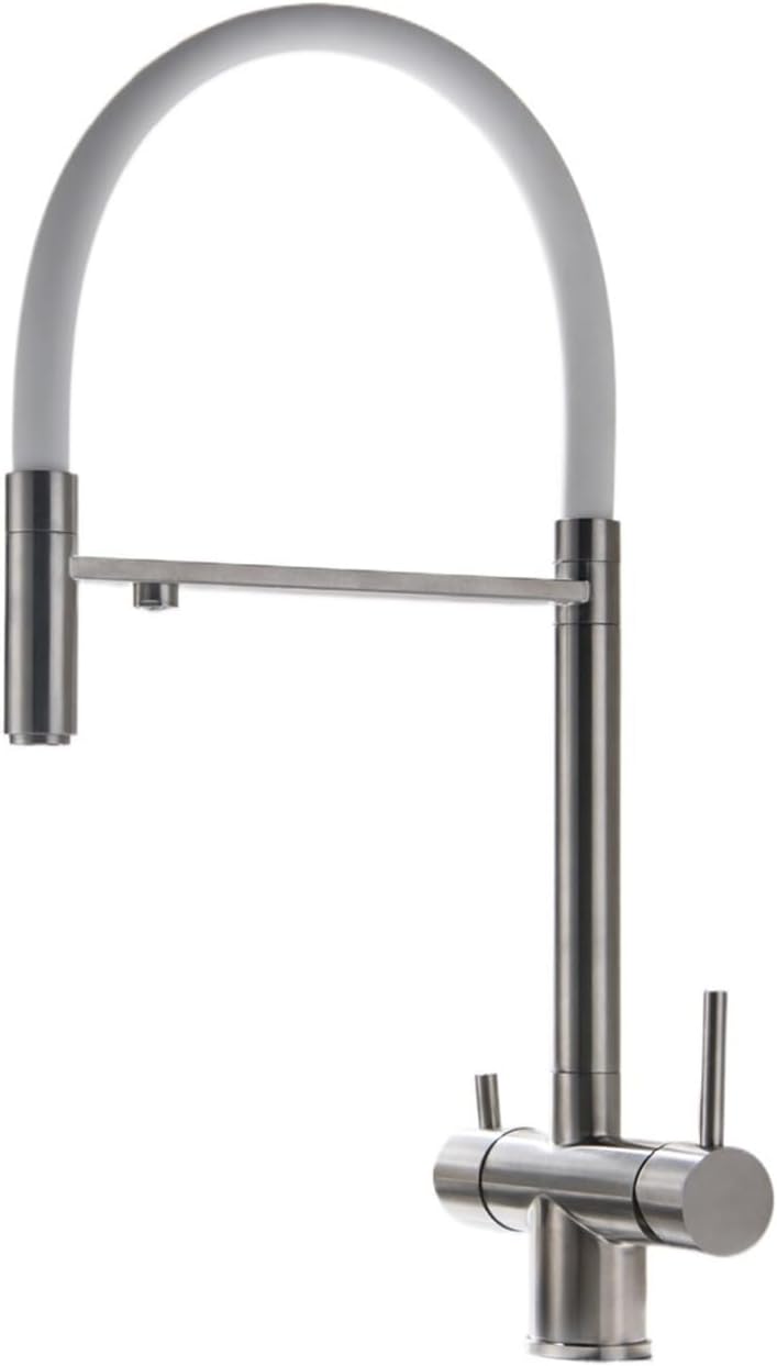 Sink taps for Pair SUS304 Stainless Steel hot and Cold Pure Water Direct Drinking Faucet Pull-Out Kitchen Faucet(White) Black Bathroom tap