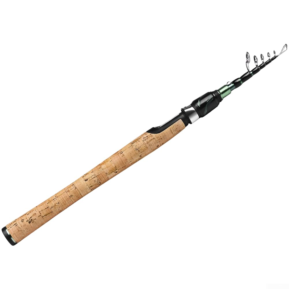 Canna da Pesca in di Carbonio 210cm Portatile Canna da Pesca(Open reel model2.3 m) | di carbonio ad densità, leggera e , ideale per pesca sportiva e viaggi frequenti