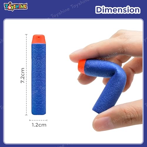 Image of Toyshine Pack of 20 Foam Dart Bullets - Safe Round Head Soft Darts Compatible with Toy Blasters, Blue