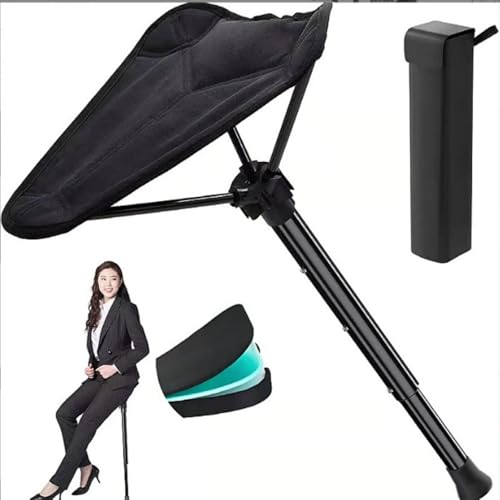 LOOPO モバイルチェア 携帯椅子 軽量 折りたたみ 高さ調整 3段階 耐荷重150KG コンパクト 持ち運び便利 一秒開閉できる 超軽量450g より安定 3本脚 アルミ合金 オックスフォード 滑り止め 風呂/釣り/フェス/運動会/観戦/屋内/屋外用