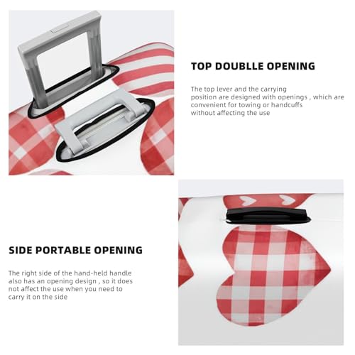 Set Of Red Love Hearts, Simple Elastic Travel Luggage Covers Dustproof Scratch-Resistant Suitcase Protector Fit 22-24 Inch3