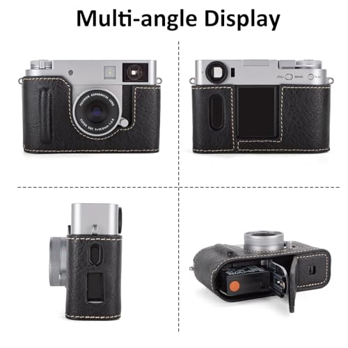 Funda para cámara Rieibi x-half en cuero PU negro miniatura 3
