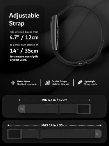 Image of TUDIA Stretchable Wrist & Armband Case for Amazfit Helio Strap [2-in-1 Strap] Bicep & WristBand for Helio Fitness Tracker (Case & Band Only)