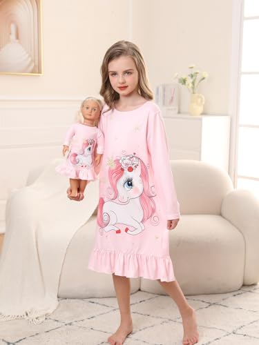 Bow Dream Toddler Girls Dress Cute Cartoon and Matching American Girl Doll Clothes for Girls4