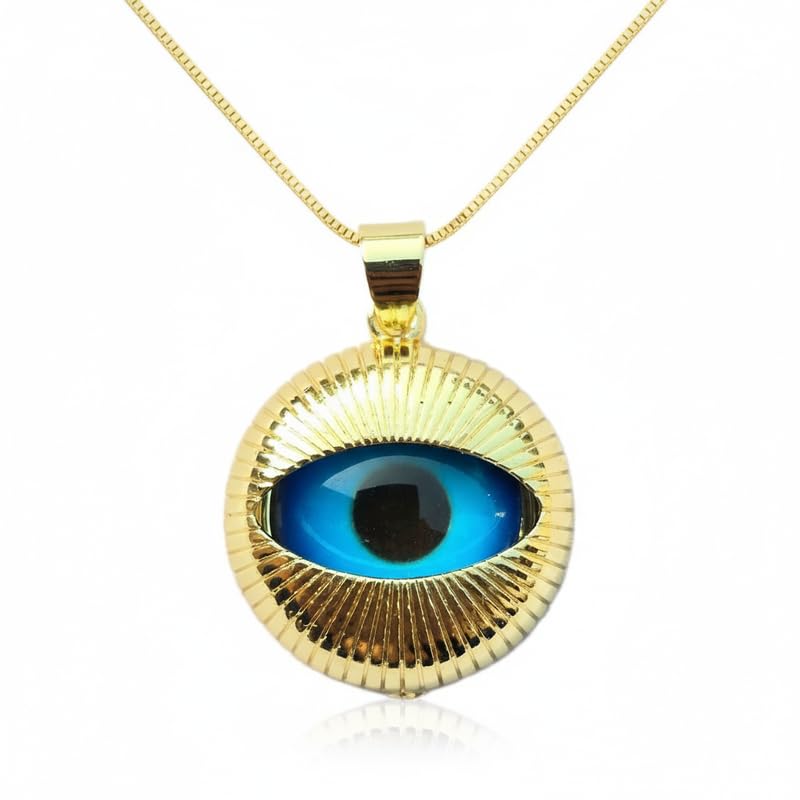 Collier œil argent anti-ternissement LKBEADS, chaîne 45cm en cristal brillant