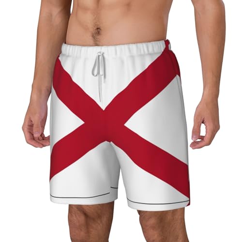 Alabama State Flagshort Swim Trunks with Waist Rope and Two Side Pockets Beach Shorts Bathing Suits for Men2