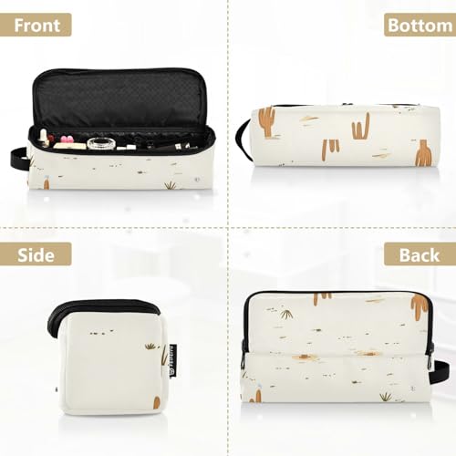 Organizador 2 en 1 para herramientas de cabello con alfombrilla resistente al calor extraíble, capacidad grande para planchas de pelo, herramientas calientes y accesorios para el cuidado del cabello, estilo vaquero occidental y bohemio con cactus miniatura 5