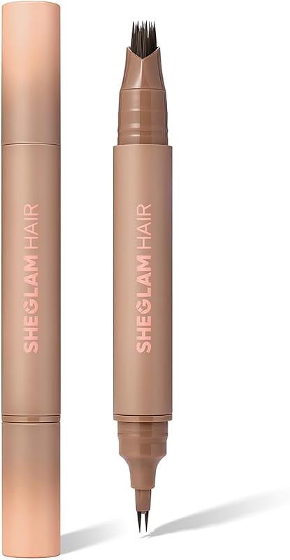 SHEGLAM HAIR Marrón oscuro 2 en 1 Volume Boost Multiuso Hairline Pen, resistente al agua y de larga duración, línea fina de 0,1 mm, multiusos como delineador de ojos, relleno de línea capilar, relleno de cejas, delineador de pestañas inferiores