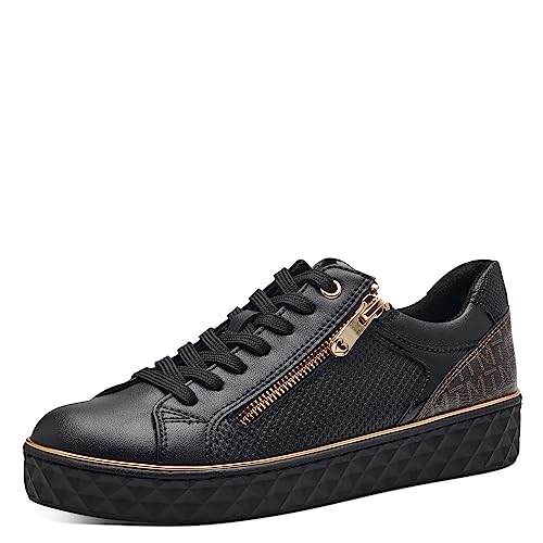 MARCO TOZZI Sneaker da Donna Piatte e vegane per Il Tempo Libero Color Nero (Black Comb) 38 EU