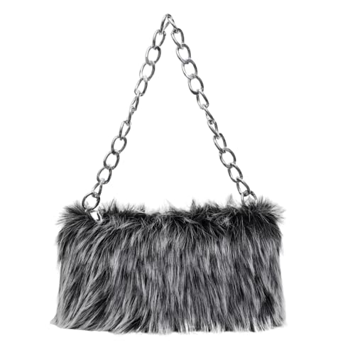 Bolso tote de felpa para mujer con cadena miniatura 1