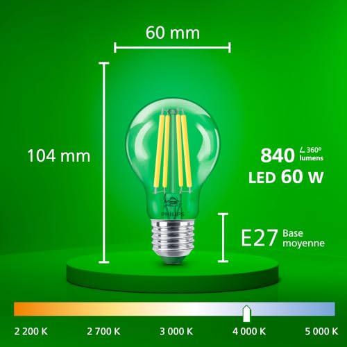 Ampoule LED A60 E27 840lm= froid Philips ⌀6 cm - vue 8
