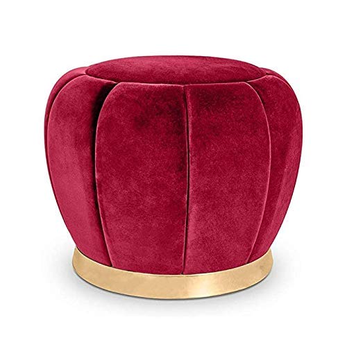 Tabouret de chaussure en tissu nordique rouge au design créatif haut de gamme