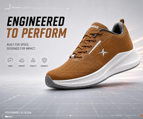 Image of Kraasa Men's Running Shoes | Breathable Mesh Upper | Lightweight Phylon Sole | Cushioned EVA Insole | Comfortable Sports & Casual Sneakers for Gym, Walking & Daily Use