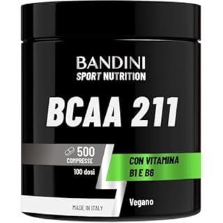 Bandini® AMINOACIDI RAMIFICATI BCAA 211 con Vitamina B1 e B6 | 500 Compresse da 1050mg per il Recupero Muscolare | Amminoacidi 2.1.1 Intra Pre Post Workout | 2:1:1 Per Palestra, Allenamento 100% Vegan