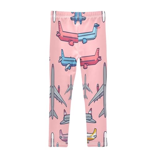Bolaz Toddler Girls Leggings Printed Yoga Pants Leggings Blue Pink Aircraft for Kids2